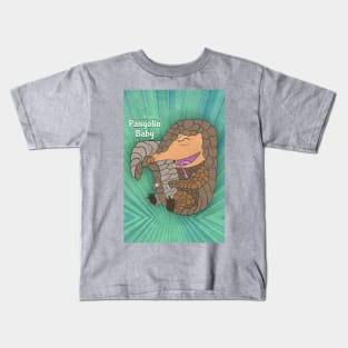 Cute Baby Pangolin Hugging Its Own Tail Kids T-Shirt